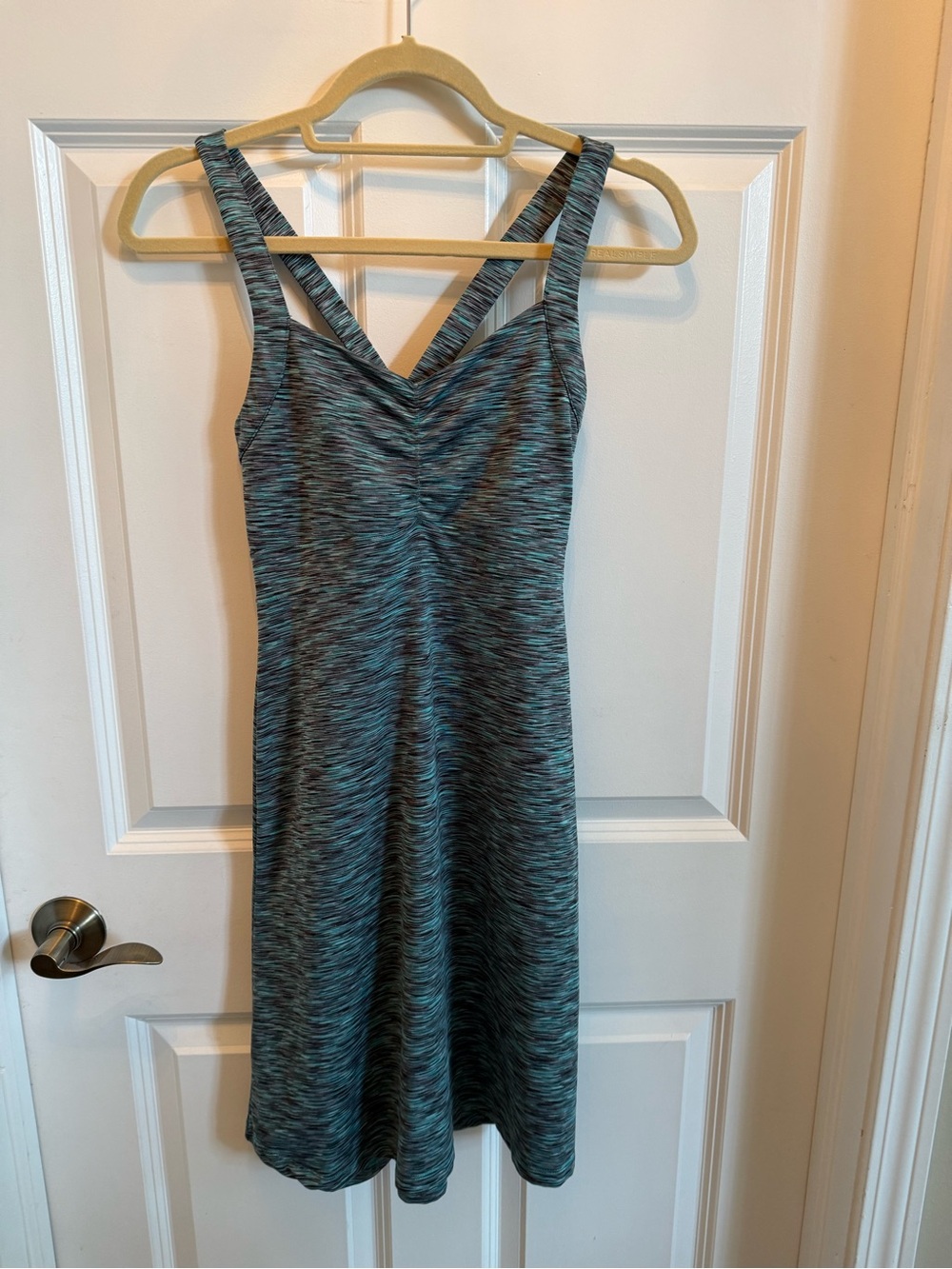 Mondetta Teal Space-Dye Sleeveless Midi Dress